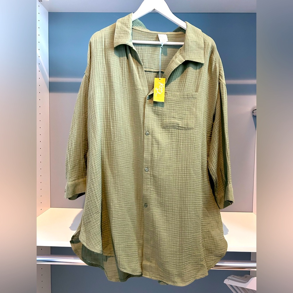 NWT Kona Sol swim coverup. Size large. Olive green. Brand new with tags!